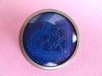 jwg Vintage 70s 80s Uhlig broche kant hartje blauw zilver kl, Sieraden, Tassen en Uiterlijk, Antieke sieraden, Verzenden, Overige materialen