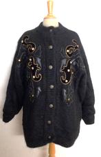 Prachtig bewerkt mohair wol vintage windstopper vest! L/XL, Ophalen of Verzenden, Zo goed als nieuw, Maat 42/44 (L), Zwart