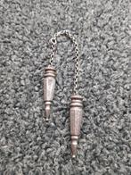 Antieke zilveren breidoppen aan jasseron., Antiek en Kunst, Antiek | Goud en Zilver, Ophalen of Verzenden