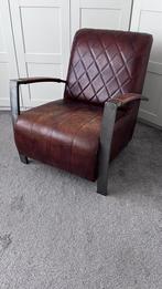 Leren fauteuil bruin, Huis en Inrichting, Fauteuils, Ophalen, Klassiek, 50 tot 75 cm, Leer