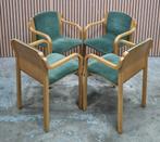 3 x Deense Vintage stoelen cafestoelen horeca kantine retro, Ophalen of Verzenden, Zo goed als nieuw, Blauw, Vijf, Zes of meer stoelen