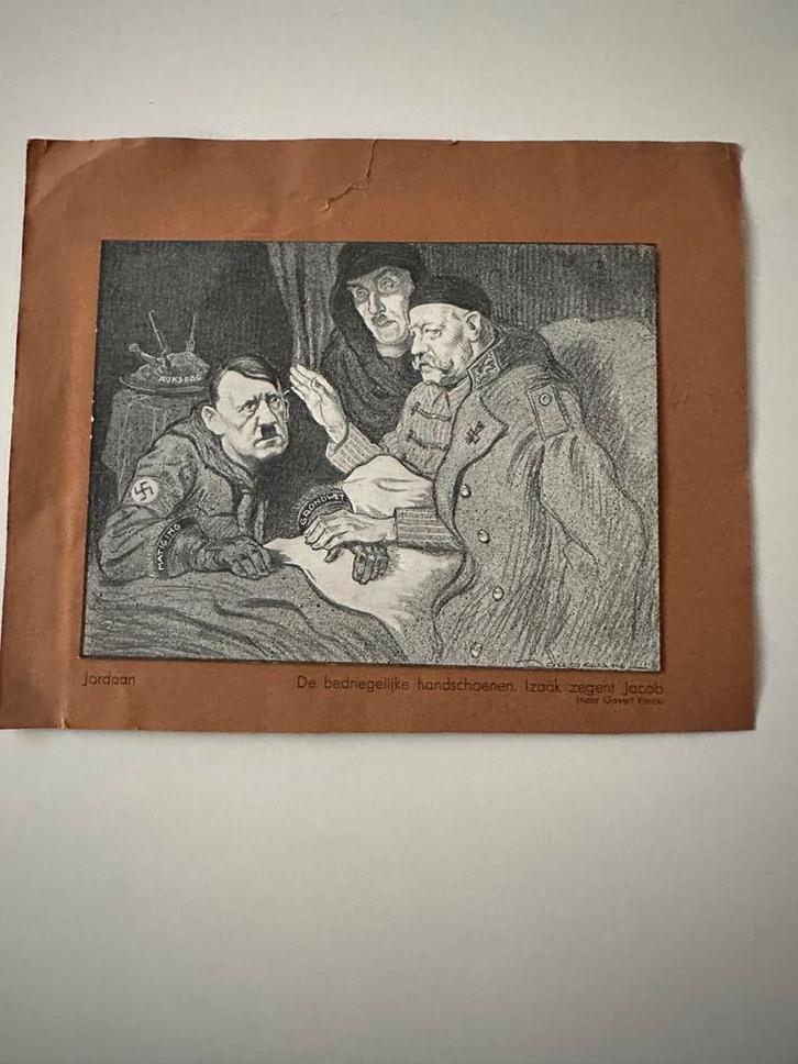 Oude politieke prent: 'De bedriegelijke handschoenen', Antiek en Kunst, Kunst | Etsen en Gravures, Ophalen of Verzenden