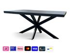 Zwart mango eettafel met spinpoot, Huis en Inrichting, Tafels | Eettafels, 50 tot 100 cm, Nieuw, Overige materialen, 150 tot 200 cm