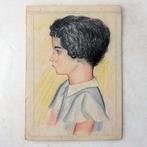 Claes Huisman (1885-1973) originele tekening jong meisje, Verzenden