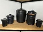Zwarte Voorraadpotten Set - Zo Goed Als Nieuw, Huis en Inrichting, Ophalen of Verzenden, Zo goed als nieuw