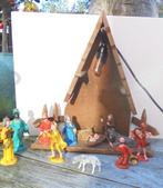 Mooie 12 delige  ITALY kerstgroep in houten kerststal., Diversen, Kerst, Ophalen of Verzenden, Gebruikt