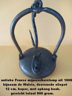 uniek stukje antiek, 1800, Franse mijnwerkerslamp, klok gaaf, Ophalen of Verzenden, Koper