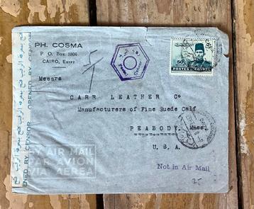 EGYPTE 1942 BRIEF COVER M WO2 CENSUUR N USA /F20 beschikbaar voor biedingen