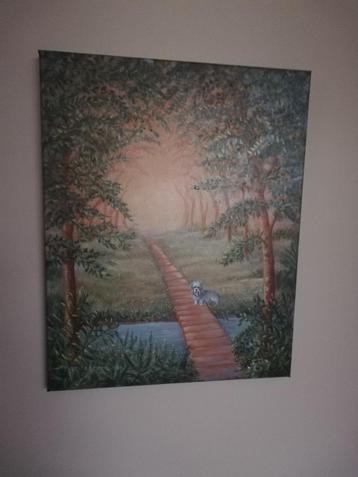 Schilderij, kleurrijk bosgezicht door Sylvia Scheen, 2007 beschikbaar voor biedingen
