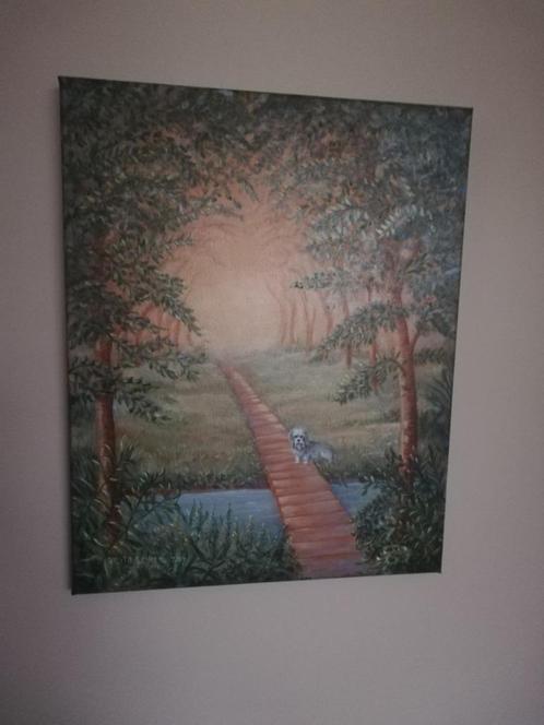 Schilderij, kleurrijk bosgezicht door Sylvia Scheen, 2007, Huis en Inrichting, Woonaccessoires | Schilderijen, Tekeningen en Foto's