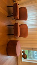 Twee stoelen/fauteuils woood sara + poef, oud roze, Ophalen, Minder dan 75 cm, Zo goed als nieuw, Stof