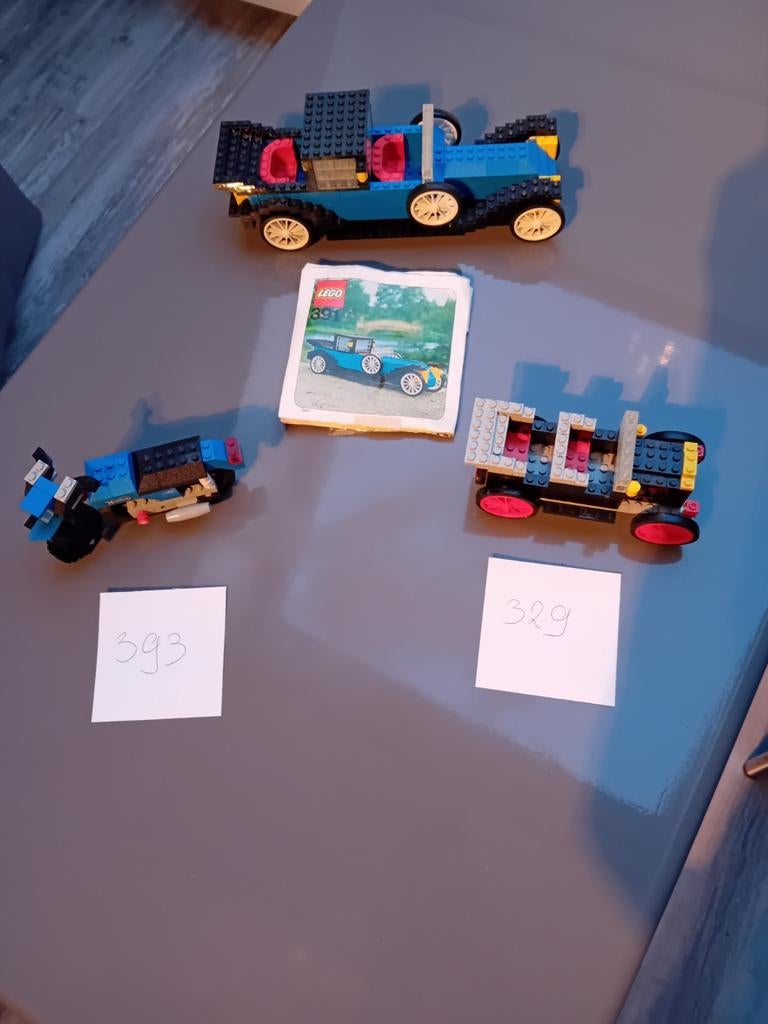 Lego 329. Antiek car  Lego 391.  Renault  Lego 393. Norton, Kinderen en Baby's, Speelgoed | Duplo en Lego, Gebruikt, Ophalen of Verzenden