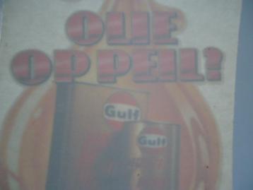 sticker GULF OIL Origineel raamsticker auto olie peil retro