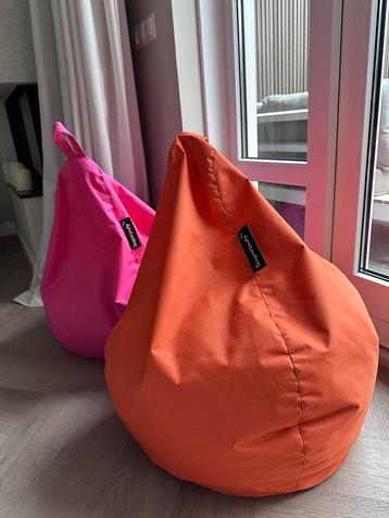 2 Sugarpuffy Zitzakken - Roze & Oranje - 70x50cm beschikbaar voor biedingen