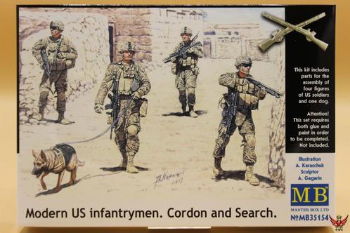 ROWASP | Master Box 1/35 Modern US infantrymen Cordon Search, Hobby en Vrije tijd, Modelbouw | Figuren en Diorama's, Nieuw, Figuur of Figuren