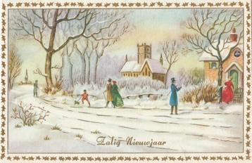 KERST DORP GOUDOPDRUK UIT1961 ZEER MOOIE OUDE KAART KH745 beschikbaar voor biedingen