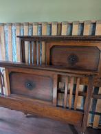 Compleet Antiek Houten Bed, Huis en Inrichting, Slaapkamer | Bedden, Ophalen, Hout, 140 cm