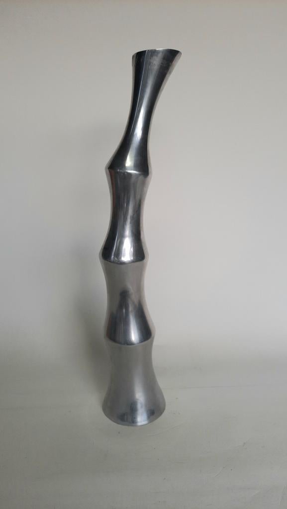 Aluminium bamboe vorm vaas, lees de beschrijving, Huis en Inrichting, Woonaccessoires | Vazen, Ophalen of Verzenden, Overige kleuren
