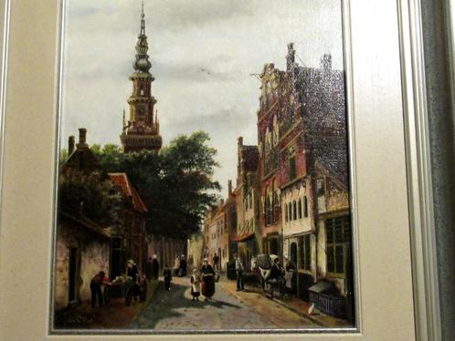 Schilderij De Walenkerk Haarlem nageschilderd door J. Otter., Antiek en Kunst, Kunst | Schilderijen | Klassiek, Ophalen of Verzenden