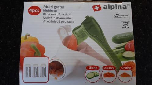 Alpina Groenten Rasp – Handmatige Multi Rasp - 3 RVS Trommel, Huis en Inrichting, Keuken | Keukenbenodigdheden, Nieuw, Ophalen of Verzenden