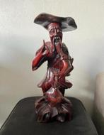 Houten beeld van een Chinese visser, Antiek en Kunst, Ophalen of Verzenden
