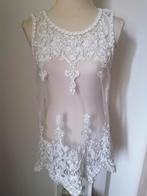 SUPER MOOIE witte transparante kanten top mt. M, Kleding | Dames, Tops, Maat 38/40 (M), Wit, Nieuw, Ophalen of Verzenden