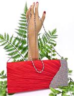 Rode avondtasje met stras steentjes., Verzenden, Nieuw, Rood, Avondtasje