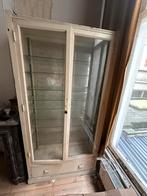 Antieke vitrinekast met glazen schuifdeuren, Huis en Inrichting, Kasten | Vitrinekasten, Ophalen, Zo goed als nieuw, 25 tot 50 cm