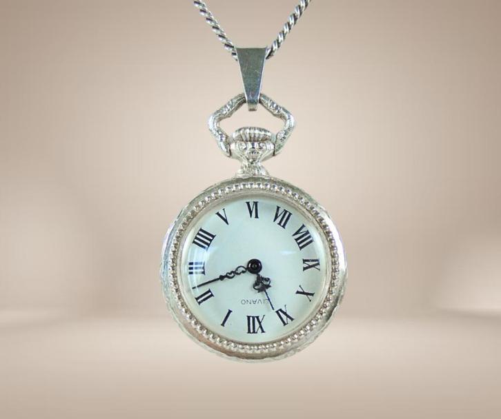 LIVANO vintage/antiek 800 zilveren zakhorloge 835 ketting!, Sieraden, Tassen en Uiterlijk, Horloges | Antiek, Zakhorloge, Overige merken