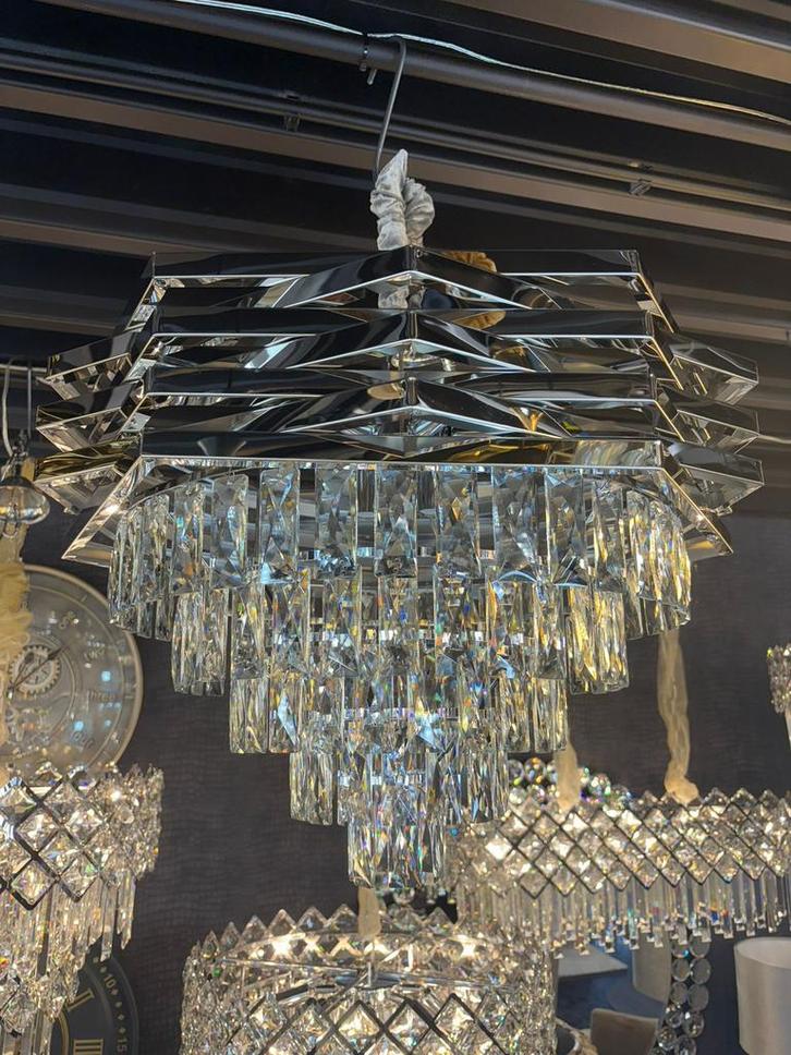 Goud en zilver hanglamp 3 maten nieuw zakkroon lamp NEW, Huis en Inrichting, Lampen | Kroonluchters, Nieuw, Glas, Kunststof, Overige materialen