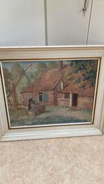Boeren erf. W.Klijn, Antiek en Kunst, Kunst | Schilderijen | Klassiek, Ophalen of Verzenden