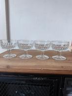 4 zware champagne / cocktail glazen  ijs coupes, Ophalen of Verzenden, Zo goed als nieuw, Overige typen