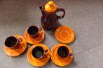 jaren 70 servies oranje bruin Badonviller, Gebruikt, Ophalen of Verzenden, Overige stijlen, Kop(pen) en/of Schotel(s)