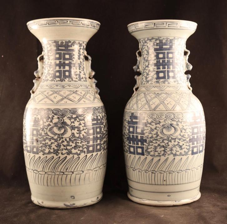 Paar Chinese Celadon vazen, Antiek en Kunst, Antiek | Vazen, Ophalen of Verzenden