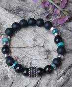 Nieuwe 10mm Herenarmband van Onyx, Obsidiaan, Hematiet, Overige materialen, Met edelsteen, Zwart, Nieuw