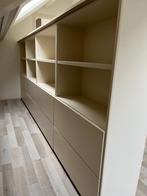 Inbouw boekenkast met lades, Ophalen, 100 tot 150 cm, Eikenhout, Zo goed als nieuw