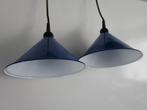 Retro/vintage/antieke kobalt blauwe hanglampjes, Minder dan 50 cm, Hanglamp jaren 60/70, Gebruikt, Ophalen of Verzenden