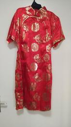 Chinese Jurk / Jasje, Zo goed als nieuw, Knielengte, Rood, Ophalen