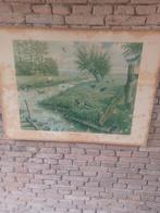 Oude Schoolplaat: Heide, Bij & Sloot, Antiek en Kunst, Antiek | Schoolplaten, Ophalen of Verzenden, Natuur en Biologie