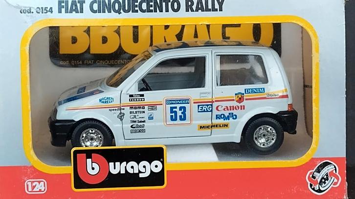 Fiat Cinquecento Sporting Abarth 1:24 Bburago Burago Pol, Hobby en Vrije tijd, Modelauto's | 1:24, Nieuw, Auto, Bburago, Verzenden