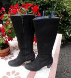Maat 37 * Zwarte hoge Ecco laarzen met aparte hakjes, Kleding | Dames, Schoenen, Verzenden, Zwart, Gedragen, Hoge laarzen
