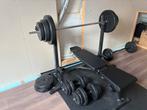 Fitness bankdruk en dumbels, Sport en Fitness, Fitnessmaterialen, Ophalen, Zo goed als nieuw, Fitnessbank