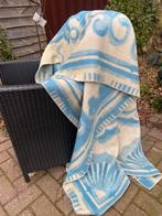 Prachtige vintage blauwe wollen deken 195 x 170 cm, Huis en Inrichting, Woonaccessoires | Plaids en Woondekens, Ophalen of Verzenden