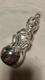 Vintage kerstbal, kindje op kerstbal zilver, Ophalen of Verzenden, Zo goed als nieuw