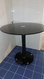 Mooie zwarte glazen tafel, Huis en Inrichting, Tafels | Bijzettafels, Ophalen, Rond, 75 cm of meer, 60 cm of meer