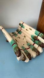 Antieke majolica barbotine aspergeschaal Wilhelm Schiller, Ophalen of Verzenden