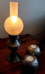 Mooie tafellamp Gilde Zinn 95% tin Vintage, Huis en Inrichting, Lampen | Tafellampen, Ophalen, Zo goed als nieuw, Minder dan 50 cm