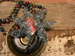 ANTIEKE TINSEL PIEK MET POEZIEPLAAT ENGEL, Diversen, Kerst, Ophalen of Verzenden, Gebruikt