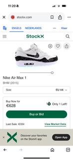 Air max 1 bhm 2015 maat 44 nieuw in doos, Kleding | Heren, Schoenen, Ophalen of Verzenden, Nieuw, Zwart