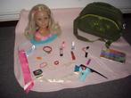 baby born kappop opmaakpop +beautycase + acc, Ophalen of Verzenden, Zo goed als nieuw, Babypop